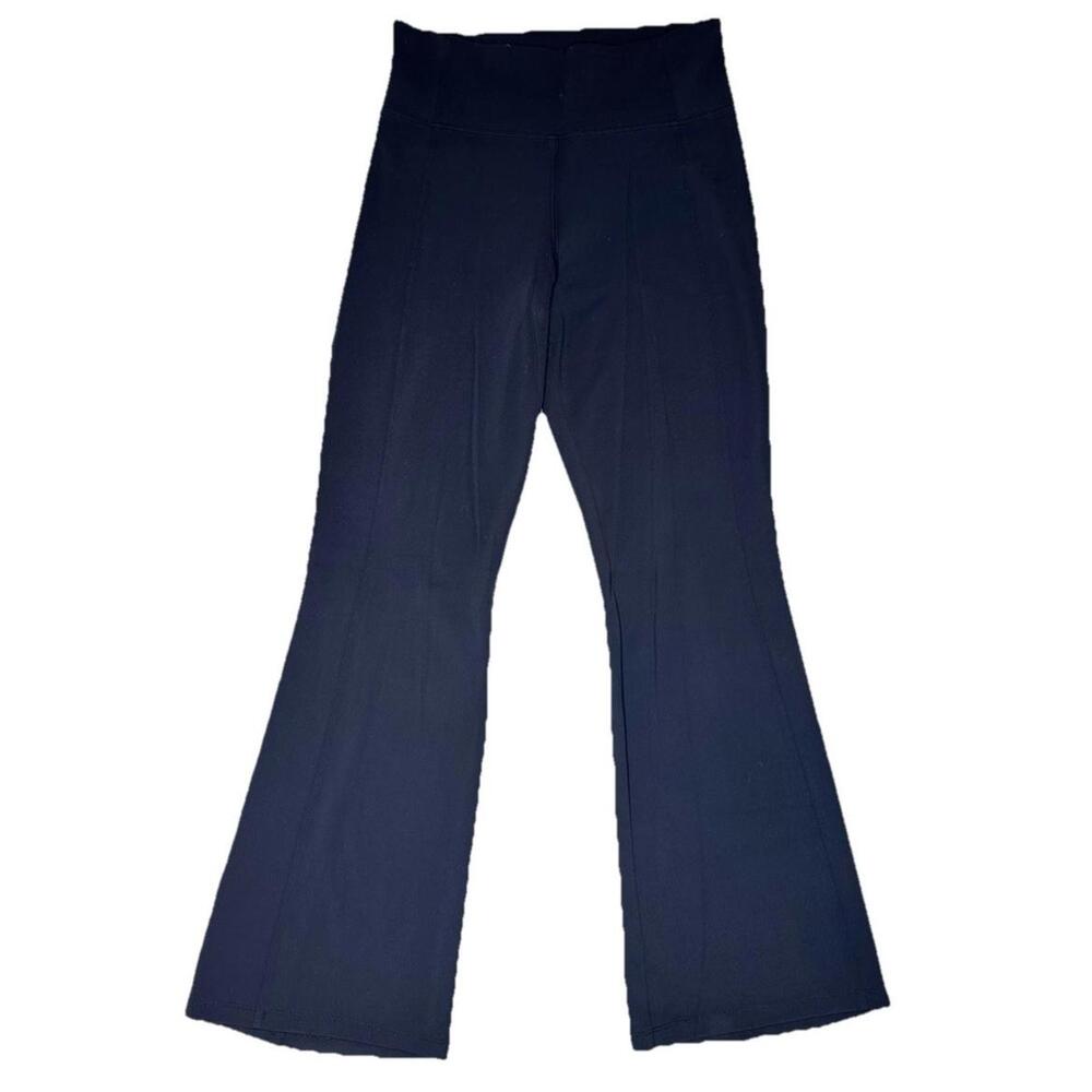 Athleta Pants Womens S Black Stretch Delancey Flare Leg Athleticwear Pockets - Picture 2 of 7